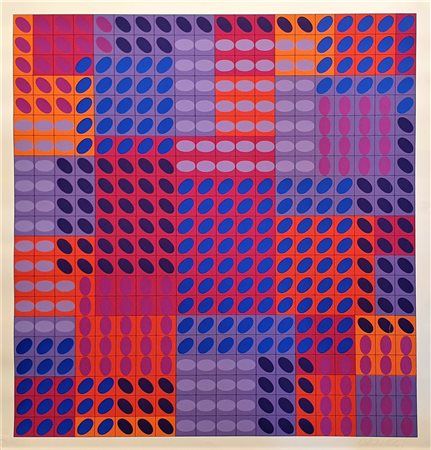 VASARELY VICTOR (1906 - 1997) Senza titolo Serigrafia 70x70 cm Firma in basso...