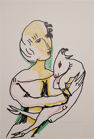 BRINDISI REMO (1918 - 1996) Maternità Litografia 35x50 cm Firma in basso a...