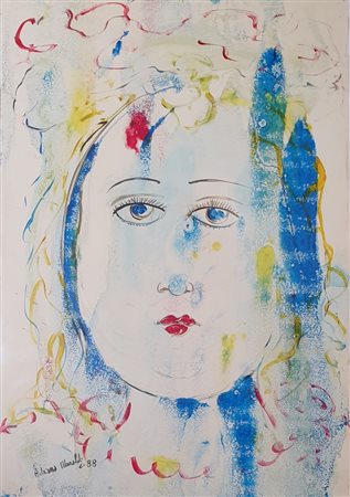 MARALDI ADRIANO (1945) La Poupée de Pissarro, 1988 Olio su carta trattata...