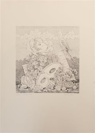 CRIPPA LUCA (1924 - 2002) Carnevale, 1982 Acquaforte 35x50 cm Firma in basso...