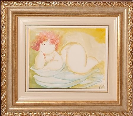 VIETTI NICOLA (1945) Figura distesa Tecnica mista su cartone telato 24x30 cm...