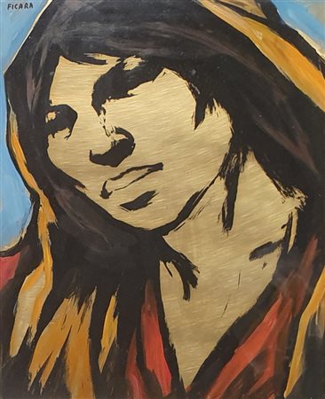 FICARA FRANZ (1926 - 1994) Senza titolo Olio su lastra 40x48 cm Firma in alto...