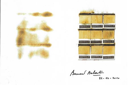 AUBERTIN BERNARD (1934 - 2015) Livre Brulè Rosenberg, 2010 Libro e fiammiferi...