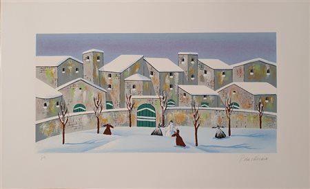 Da Norcia Paolo (1954) Inverno Serigrafia 40x70 cm Firma in basso a destra e...