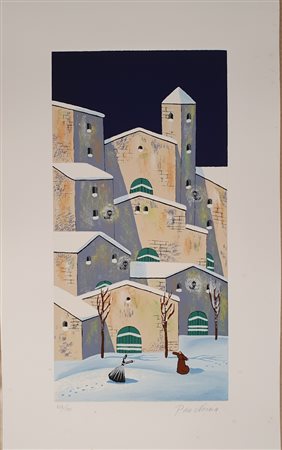 Da Norcia Paolo (1954) Incontro Serigrafia 40x70 cm Firma in basso a destra e...