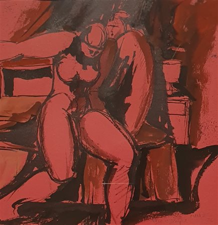 Manzali Giorgio Qui e sempre, 1974 Tecnica mista su carta 21x21 cm Firma in...