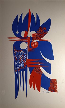 BRUSATI MICHELE Senza titolo Tecnica mista su alluminio 25x40 cm Firma in...