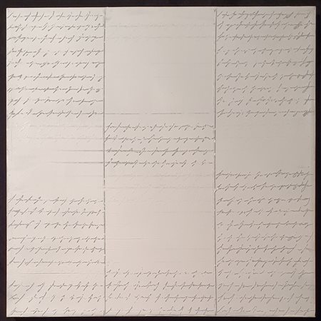 RAPETTI ALFREDO (1961) Scritture Olio su tela 50x50 cm Firma al retro...