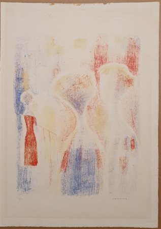 FANTUZZI ELIANO (1909 - 1987) Personaggi Litografia 50x70 cm Firma in basso a...