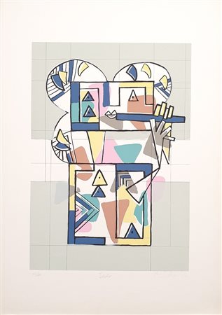 KODRA IBRAHIM (1918 - 2016) Idolo Litografia 50x70 cm Firma in basso a...