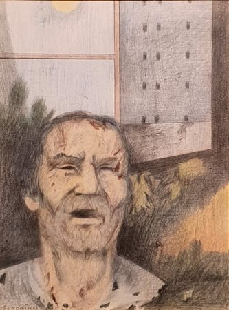 SCAPATICCI GIULIO (1933 - 2006) Senza titolo Pastelli su carta 24x18 cm Firma...