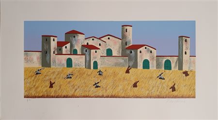 DA NORCIA PAOLO (1954) Estate Serigrafia 40x70 cm Firma in basso a destra e...