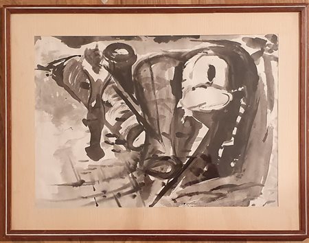 PITTORE XX SECOLO Composizione astratta Acquarello su carta 60x40 cm