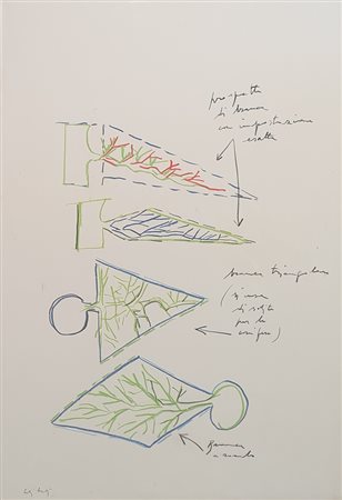 CELIBERTI GIORGIO (1929) Studio Tecnica mista su carta intelata 100x70 cm...