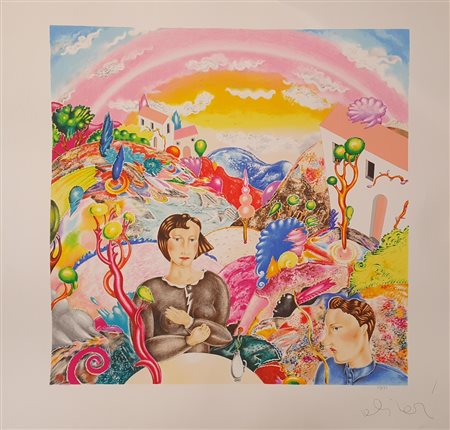 ALINARI LUCA (1943- 2019) Senza titolo Litografia 84x92 cm Firma in basso a...