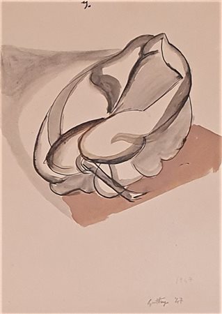 GUTTUSO RENATO (1911 - 1987) Peperone, 1947 Acquarello e china su carta...