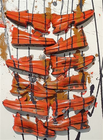 ARMAN FERNANDEZ (1928 - 2005) Senza titolo, 2003 Scarpe Prada tagliate...