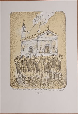 CALABRO VICO (1938) Per il restauro della chiesa di San Francesco a Facen,...