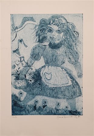 BRUNETTO MARISA (1931) Bambina, 1996 Acquatinta 35x50 cm Firma e anno in...