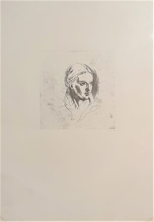 SUGHI ALBERTO (1928 - 2012) Volto Incisione 51x70 cm Firma in basso a destra...