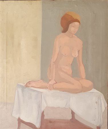 FIRMA NON DECIFRATA Senza titolo Olio su tela 51x60 cm Firmato al retro "Cho"