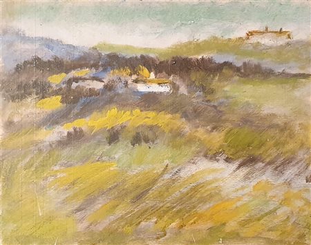 CORNIANI MANLIO Il vento Olio su tavola 30x20 cm Firma al retro, archivio...