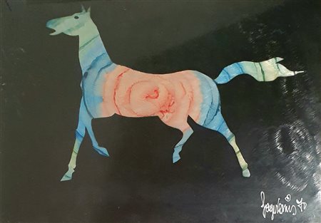 VERNIS SAGE (1916) Senza titolo, 1970 Tecnica mista su tavola 50x70 cm...