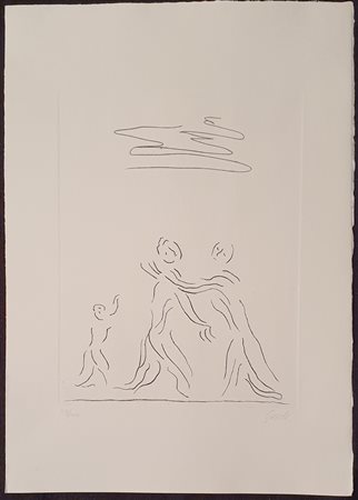 GUIDI VIRGILIO (1891 - 1984) Senza titolo, 1969 Acquaforte 35x50 cm Firma in...