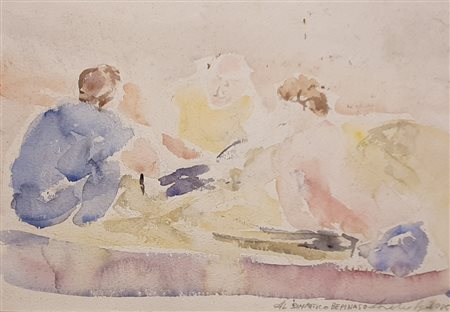 SIGNORETTO AMEDEO Senza titolo, 1985 Acquerello su cartoncino 25x37 cm Firma...