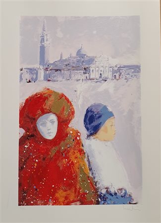 TROMBINI GIULIANO (1953) Senza titolo Litografia su carta 36x51cm Firma in...