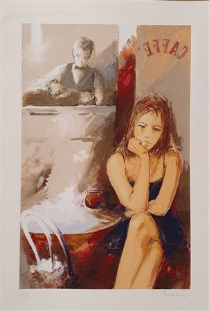 TROMBINI GIULIANO (1953) Senza titolo Litografia su carta 36x51 cm Firma in...