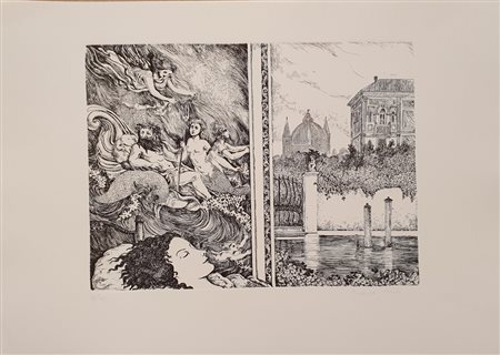 PULITI FRANCO (1942) Senza titolo Acquaforte 35x50 cm Firma in basso a destra...