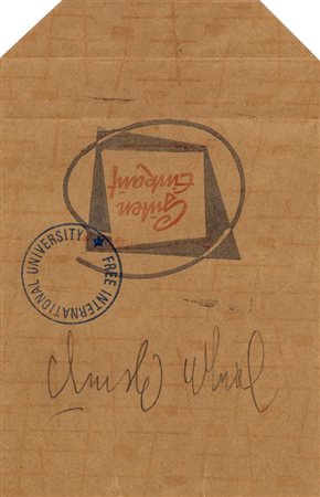 Joseph Beuys SENZA TITOLO inchiostro su busta, cm 21,5x14 firmato