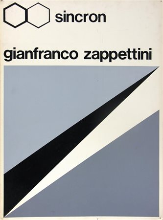 Gianfranco Zappettini BOZZETTO SINCRON collage di retini colorati e lettering...
