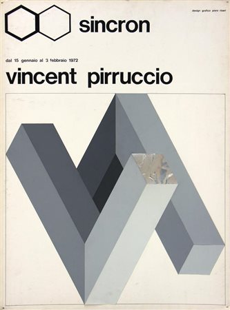 Vincent Pirruccio BOZZETTO SINCRON collage di retini colorati e lettering...