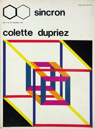 Colette Dupriez BOZZETTO SINCRON collage di retini colorati e lettering...