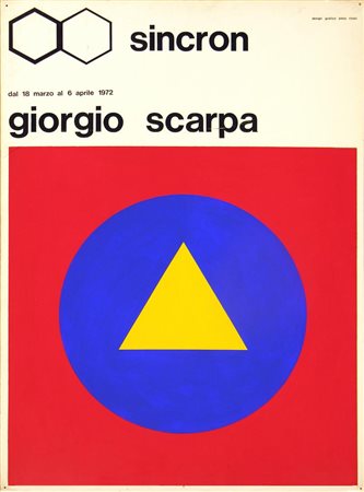 Giorgio Scarpa BOZZETTO SINCRON collage di retini colorati e lettering...