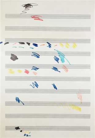 Giuseppe Chiari SENZA TITOLO tecnica mista su cartoncino applicato su tavola,...