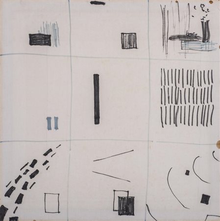 Arturo Vermi LA TELA DI UN TOVAGLIOLO CON ANTOLOGIA pennafeltro su tessuto,...