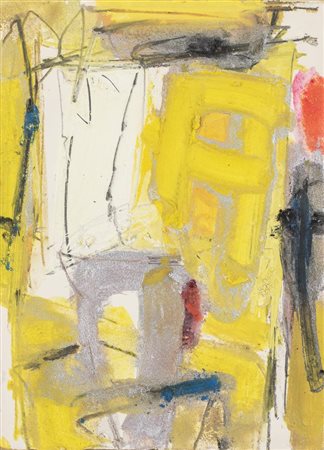 Esposito Enzo COMPOSIZIONE olio e pastelli su carta, cm 30x21 sul retro:...