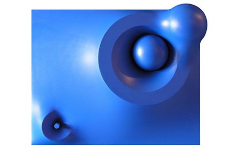 Hector Rigel SUPERFICIE BLU vernice acrovinilica su tela estroflessa, cm...