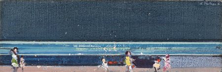 Karl Plattner SENZA TITOLO olio su tela su tavola, cm 9x28 eseguito nel 1975...