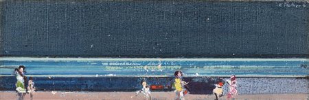 Karl Plattner SENZA TITOLO olio su tela su tavola, cm 9x28 eseguito nel 1975...