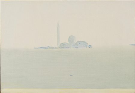 Virgilio Guidi ISOLA DI SAN GIORGIO olio su tela, cm 34x49,5 sul retro:...