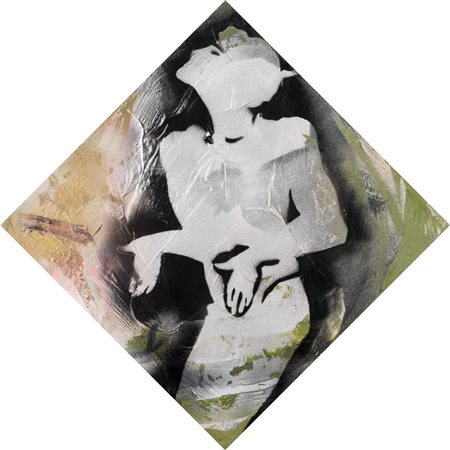 Giosetta Fioroni BALLERINO tecnica mista su tela, cm 50x50 sul retro:...