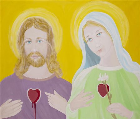 Gian Marco Montesano IL CUORE CATTOLICO DELL'ARTE olio su tela, cm 100x116...