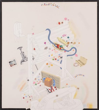 Luca Alinari INREALTA' MAI acrilico, collage e tecnica mista su tela, cm...