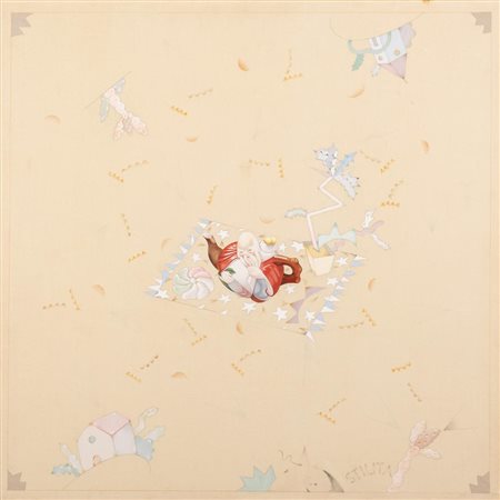 Luca Alinari LO STILITA acrilico su tela, cm 80x80 firmato e titolato