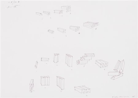 Nicola Carrino COMPOSIZIONE penna su carta, cm 22x30 firmato e datato...