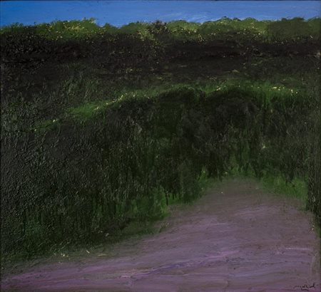 Carlo Mattioli PAESAGGIO olio su tela, cm 90x100 firmato sul retro: firmato e...